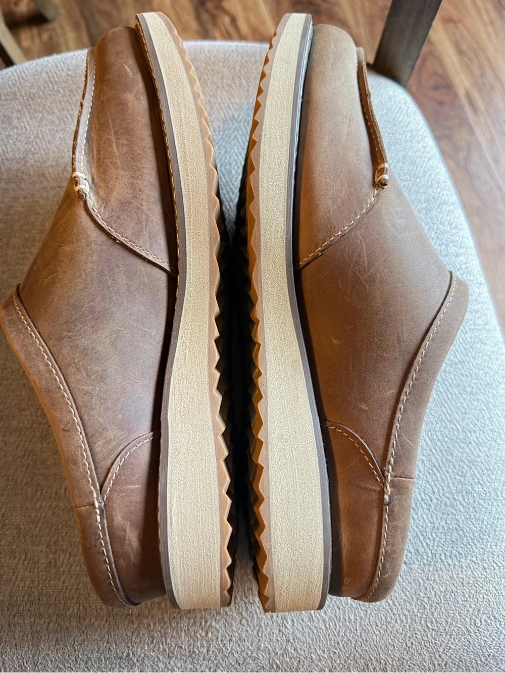 L.L. Bean Men's Stonington Chestnut Brown Leather Slip-On Clogs/Loafers 10.5W